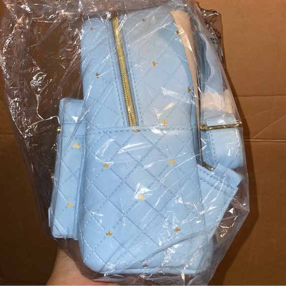 Loungefly Disney Castle Blue Quilted Mini Backpack NWT - Picture 7 of 9